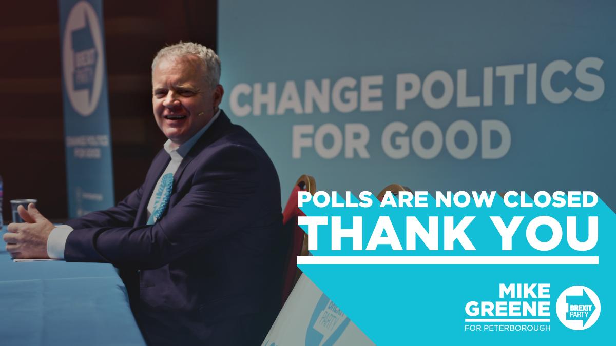 reformparty_uk's tweet photo. Polls are now closed in Peterborough. A big Thank You to everyone who voted and gave their support. https://t.co/pIZpY0R0m9