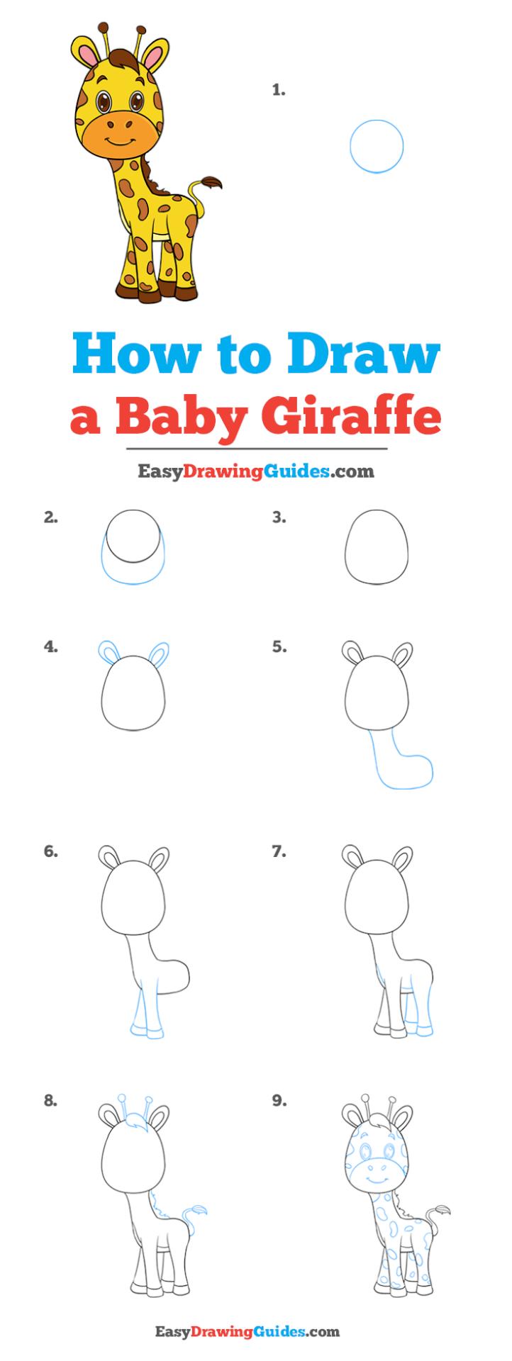 Easy Giraffe Drawing Tutorial - Learn How to Draw a Giraffe Easily