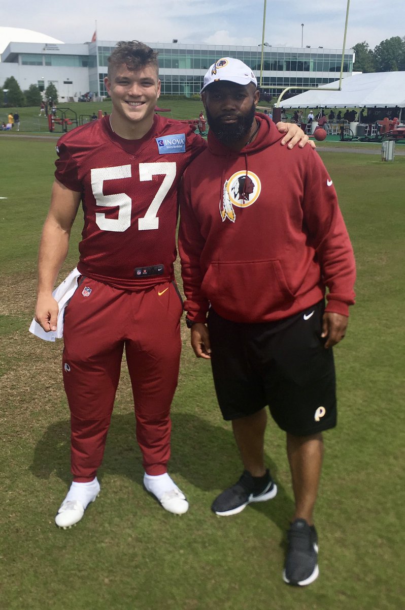 holcomb_jack's tweet photo. Now this is pretty cool Kevin Hubbard Aka Coach Hubb selected to work this week with the Redskins and one of his former players Cole Holcomb Coach Hubb was the Defensive coach when Cole was at New Smyrna back 5 or 6 years ago and still a great friend to our family to this day.. https://t.co/Z4XBRhaWlM