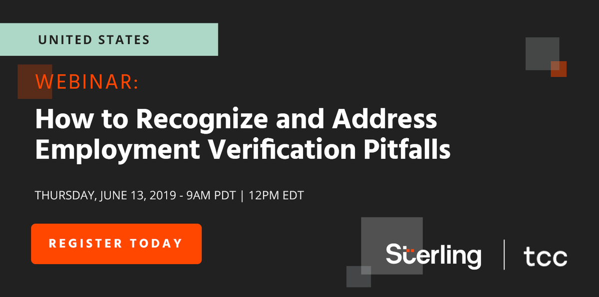 sterlingcheck's tweet photo. Keep your campus safe and help make your HR Department efficient. Join Sterling and TCC's upcoming webinar on the unique challenges in Education while verifying your candidate's previous work and making an offer: https://t.co/NiWZHgWabU
#sterling #backgroundscreen #taxcreditco https://t.co/KQfeqRV148
