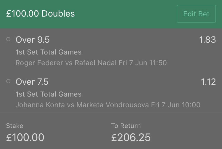 _HonestTipster's tweet photo. Bet 2 for tomorrowβs tennis! πΎπ°
ππ½ππ½ππ½
#doubleup #doublemoney #double #profit #money #tips #football #bet #acca #HonestTips https://t.co/HiIrmdRSk6