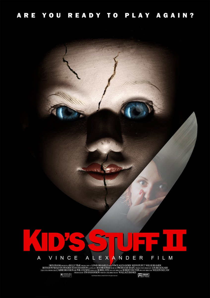 ShootingClerks's tweet photo. Another fav franchise (#ChildsPlayMovie series) parodied on the walls of the #rstvideo set in #kevinsmith #biopic #ShootingClerks. We're all excited for the #reboot as well as the new #donmancini TV show. @HamillHimself is gonna crush it as #Chucky. https://t.co/NKF8kPfThl