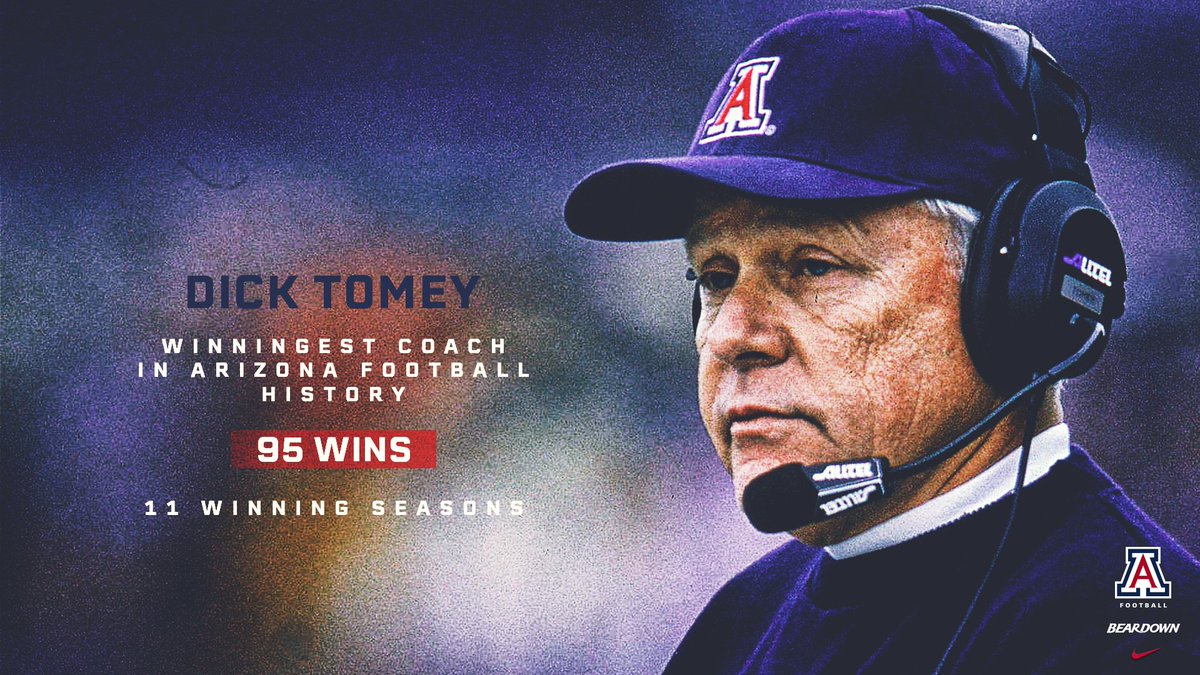 ArizonaFBall's tweet photo. HONOR THOSE WHO CAME BEFORE US. 🅰️ #HonorCoachTomey 
#BuildingTheA | #BearDown https://t.co/2kTlUqWkVi