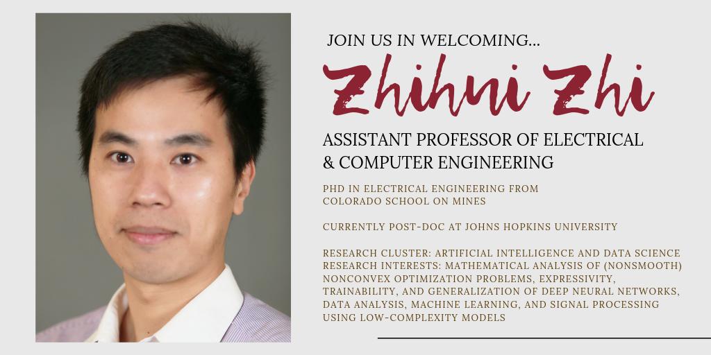 RitchieSchool's tweet photo. We are so excited to share that Zhihui Zhi will be joining us next fall as an Assistant Professor of Electrical and Computer Engineering! Welcome to the Ritchie School family! #DUfaculty #Ritchieschoolfaculty https://t.co/EgS0imW9xX