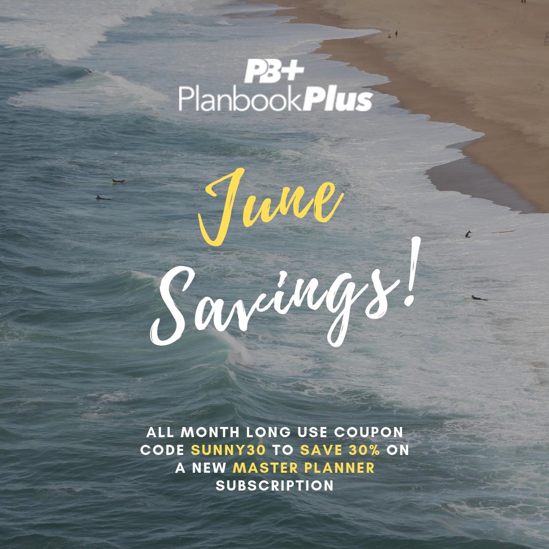 PlanbookPlus's tweet photo. A teacher's need to plan never stops. So let Planbook Plus help you! This June use code SUNNY30 to save 30% on a new Master Planner subscription. Visit https://t.co/d3OXR75Oog to learn more. #Teachers #LessonPlan #edtech https://t.co/1OhX2ZLtAj