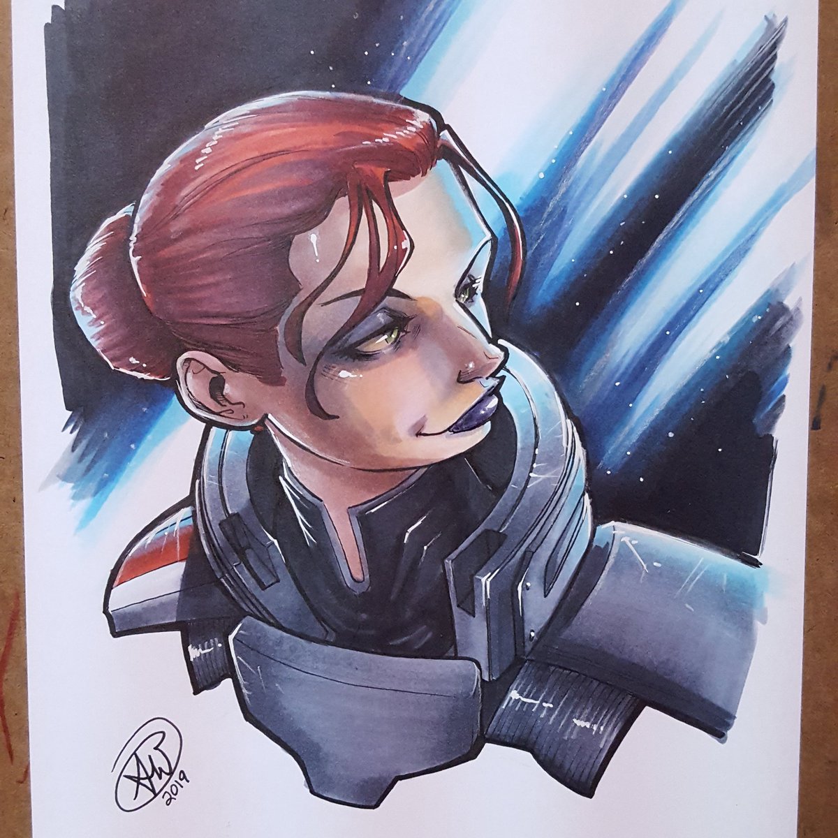 ComfortAndAdam's tweet image. #CommanderShepherd #oc from #MassEffect done by Adam at @animecentral in @COPIC_Official