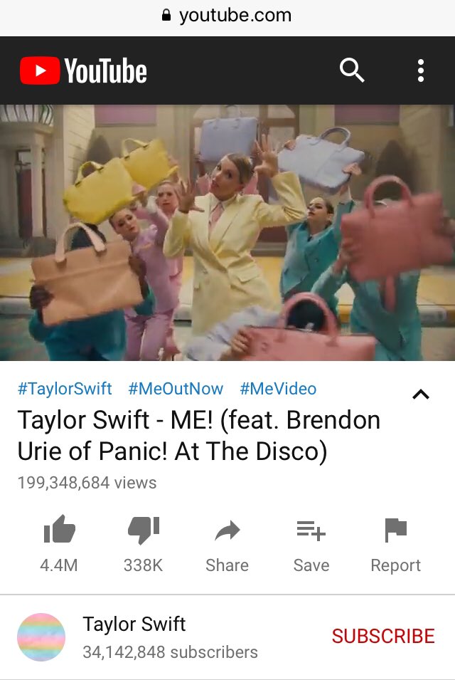 runawayswiftme's tweet photo. We’re so close to 200M! Go stream on YouTube and continue to stream on Spotify and Apple Music to try and get ME! back in the top 10. Today is the last day of the tracking week. We’re so close! #MEStreamingParty https://t.co/bD8c1sS63M