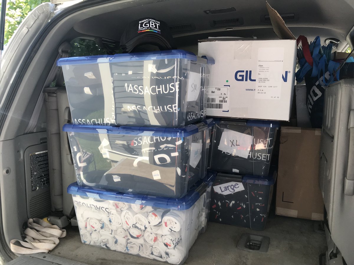 MALGBTCC's tweet photo. Behind the scenes of this year’s #BostonPride preparations - make sure to stop by our booth at the @BostonPride Festival on Saturday for a chance to win prizes and connect with chamber staff! #LookingBack #LovingForward https://t.co/5boI1Lu7TH