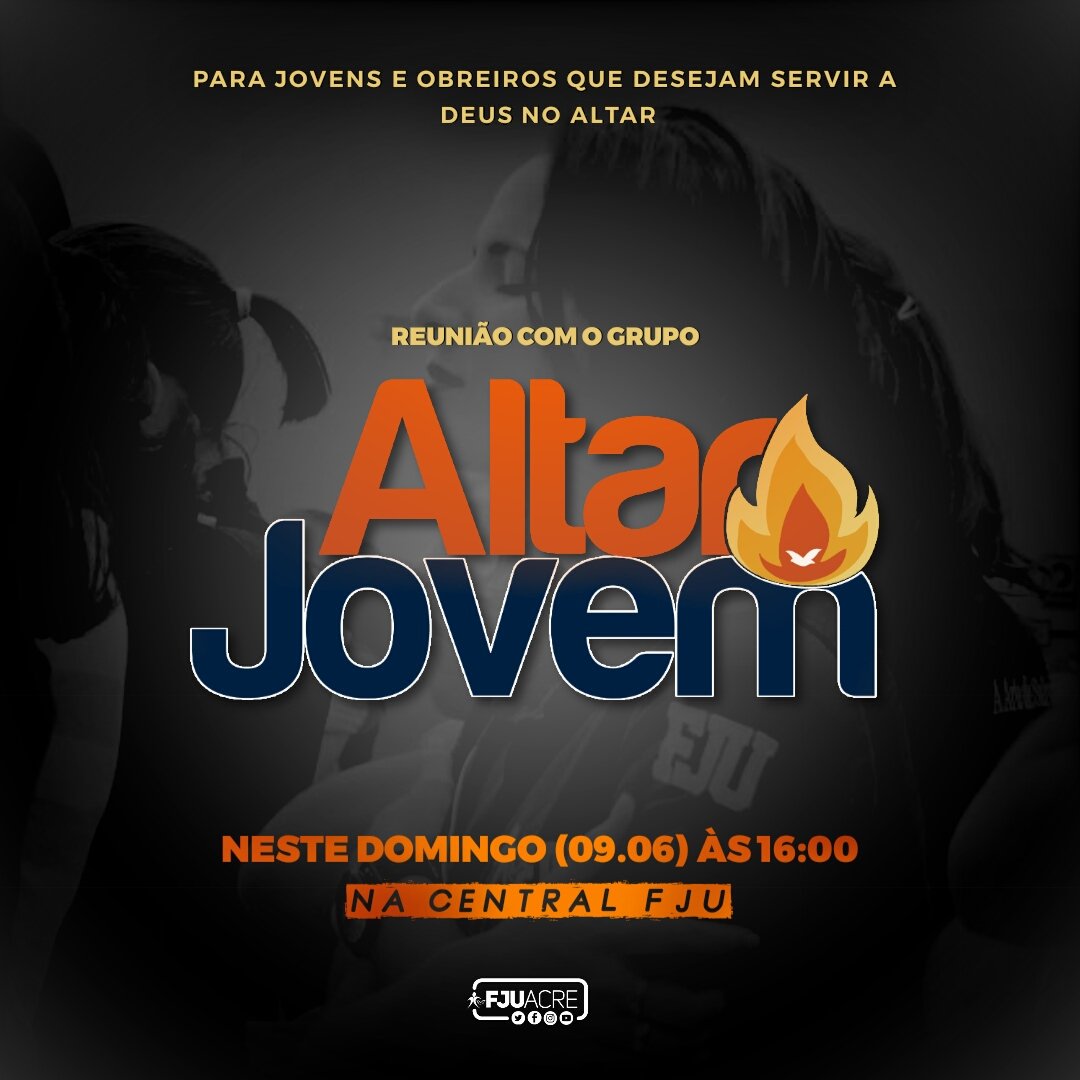 fjuacre's tweet photo. Já coloca na sua agenda📓 e anota🖊 quando será a primeira reunião do Grupo Altar Jovem no Estado do Acre! 🇳🇱🙌🏻

#AltarJovem #FJU #SejaFeliz #VemPraFJU https://t.co/99bPZZLMIh