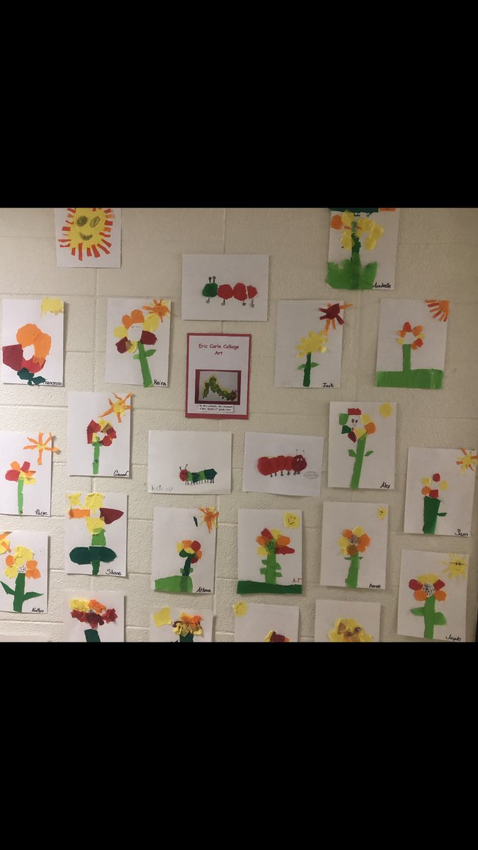 MrsLandMrsS's tweet photo. We LOVE Eric Carle!!!!  Thanks @Doree207 for your Garden TTT! We did an Eric Carle author study, planted tiny seeds for the AustinRoad Garden , read  tons of Eric Carle books and even tried to replicate Eric Carle’s style of art!!!🌻🌻🌻🌻@ARPanthers @MahopacSchools @mtromblee1 https://t.co/d7HWICPu0b