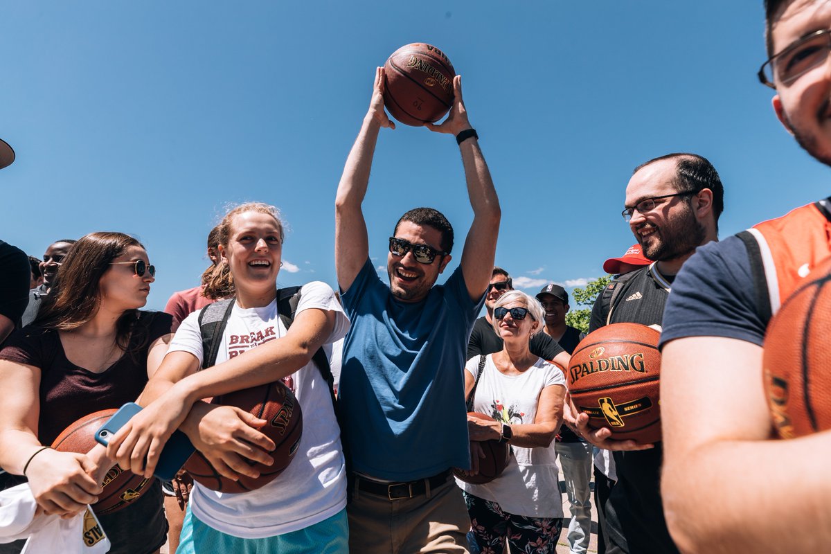 NBACanada's tweet photo. 5 lucky participants went home with the latest in @Google tech! 

#NBABallDrop | #GoogleNest | #NBAFinals https://t.co/KLcHJQ5kGV