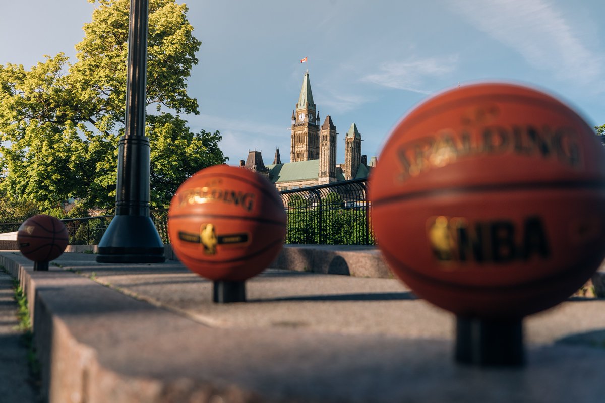 NBACanada's tweet photo. The NBA &amp; @googlenest brought the NBA Finals Ball Drop to Major's Hill Park in Ottawa, ON! 

#NBABallDrop | #GoogleNest | #NBAFinals https://t.co/eXo9nLXomh
