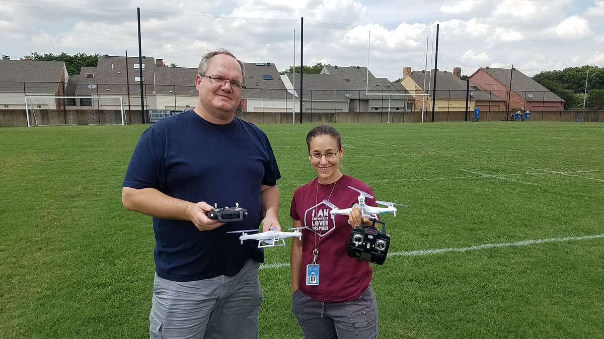 STEMCrafters's tweet photo. Congrats, David and Sarah, on completing PD training for STEM Crafters' Drone Pilot curriculum! Happy flying. #stemeducation at @SheltonSchool learn more at 
https://t.co/8UunY4rY5N https://t.co/SkQSS8bQLP
