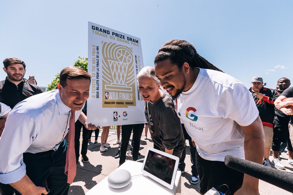 NBACanada's tweet photo. And 1 individual, Christopher Huy Nguyen, won a trip to Game 4 of the 2019 NBA Finals!

#NBABallDrop | #GoogleNest | #NBAFinals https://t.co/eEeUuGXjuY