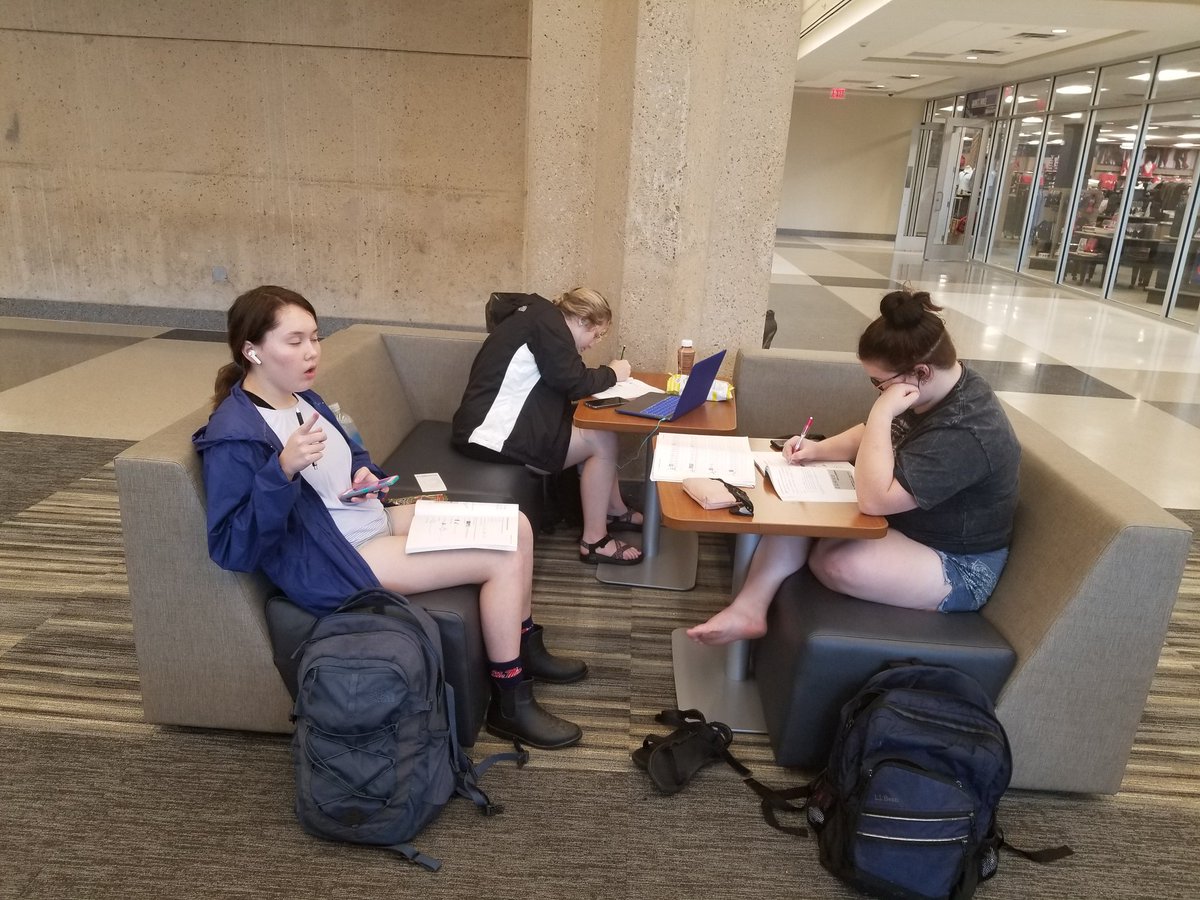 New Chinese Flagship students making full use of the Student Union. Great ambiance for group study and one-on-one tutoring.