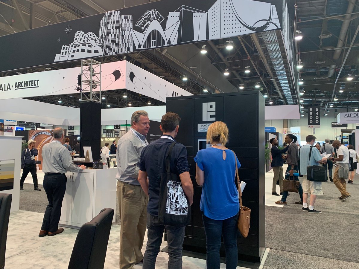 FlorenceCorp's tweet photo. Stop by the Florence Corporation booth #5522 &amp; find out how to design package delivery solutions! 
#A19Con #florencemailboxes #packageconcierge #architecture https://t.co/W3cWFGJxUI