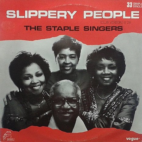 aquadrunkard's tweet photo. The Staple Singers cover Talking Heads "Slippery People" (Soul Train, 1984) https://t.co/JCvElDobQp https://t.co/4UaAshHBVw