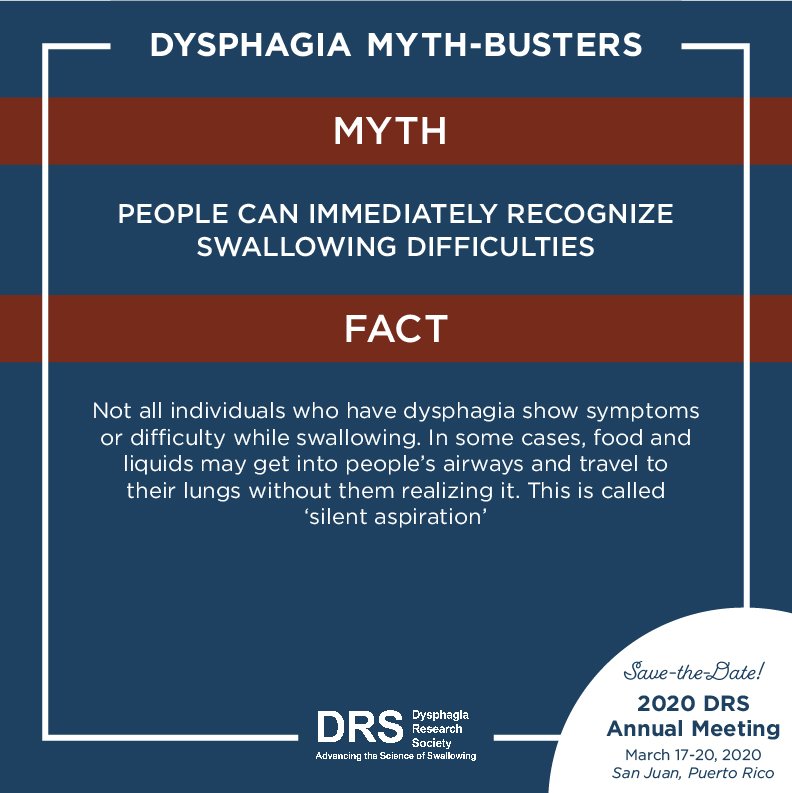 Official_DRS's tweet photo. June is National #DysphagiaAwareness month. We will be posting a series of 10 #dysphagia #mythbusters this month, to help spread awareness about #swallowingdisorders, their assessment, treatment and the serious consequences they have on quality of life. Here is Myth 2: https://t.co/XsD2aApjNn
