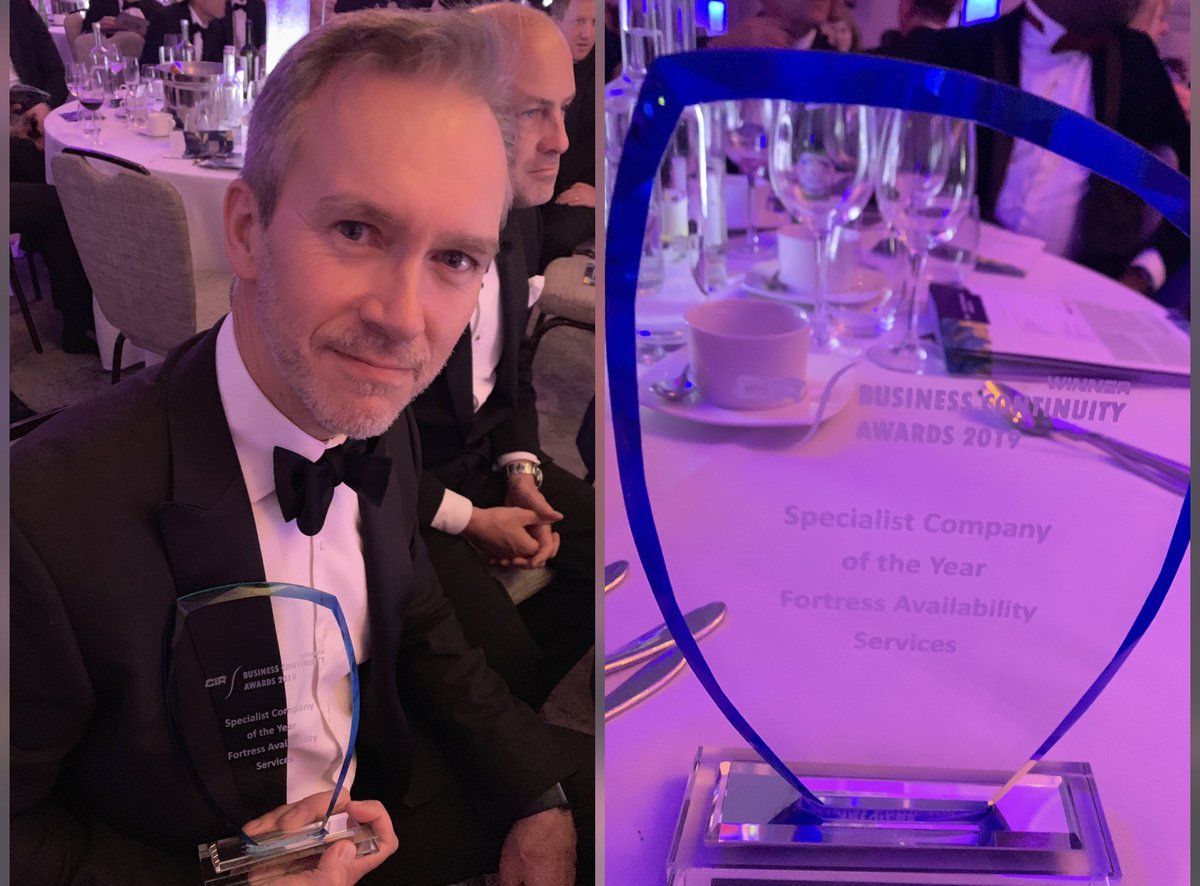 fortressas's tweet photo. Oh my goodness me!! We’ve only gone and won it!!! 😵 #FortressAS is ‘Specialist Company of the Year’ in the BC Awards 2019! Over the moon. Massive thanks to our fantastic team, board and our wonderful customers. #businesscontinuityawards2019 #bcawards2019 #winner #soproud https://t.co/juaE6Sa7w0