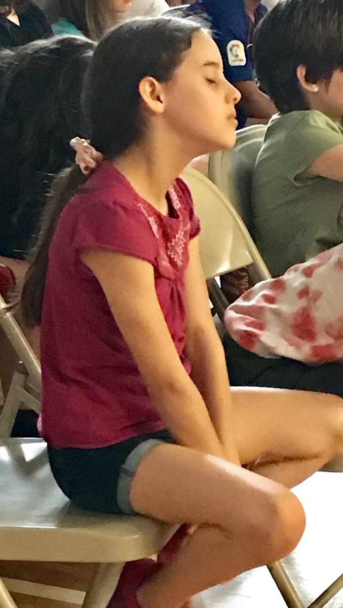 CHBullockSchool's tweet photo. @susanverde spoke to our students today about being a writer. She started us with some breathing exercises and yoga poses. Look at our little “warriors!” Thank you for reading “I Am Human” to us. #CHBProud #CHBPTA https://t.co/FKYyw8q2zL