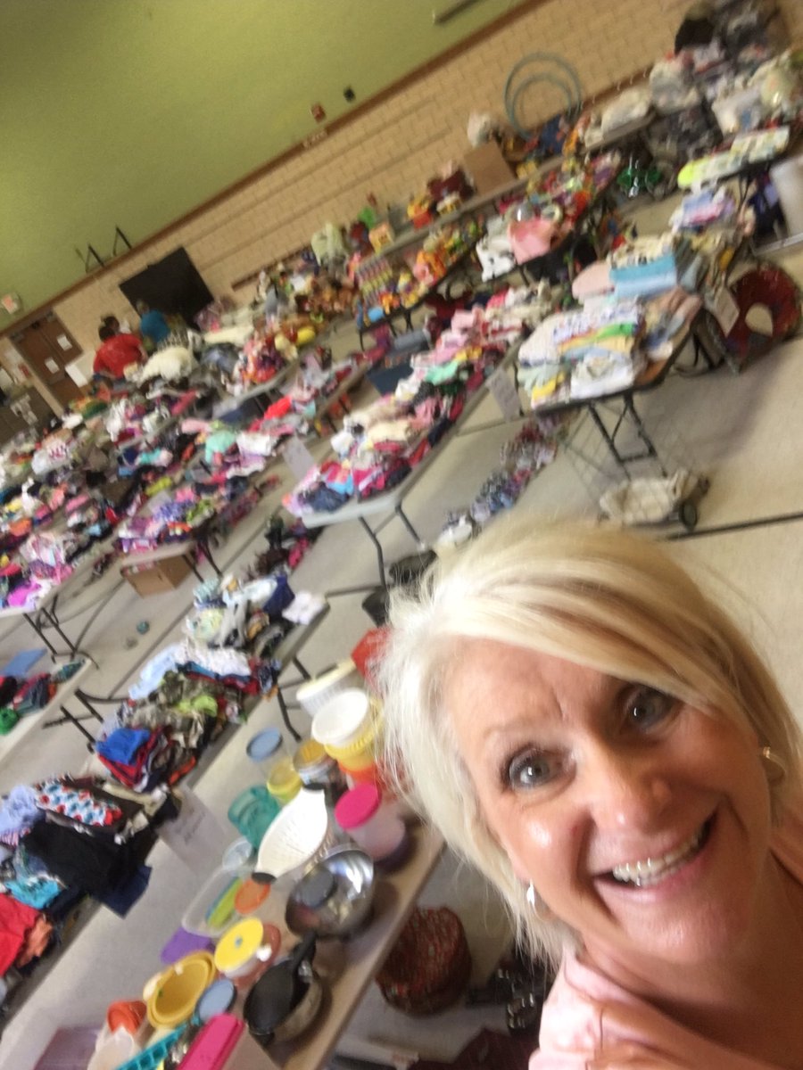 Wilding6Sarah's tweet photo. Ready for our “free sale” tomorrow 10-7 at Southwest to help families hit by the tornado and flooding.  My heart is full and so is the gym!  #jcstrong  #strongertogether https://t.co/HmGKXQRTYg