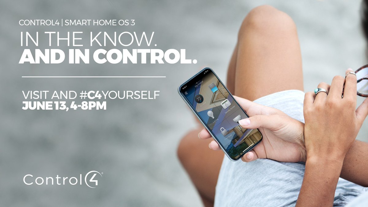ListenUp's tweet image. Home automation has never been hotter - Join us at the #C4Yourself event June 13 to see the new @Control4 OS 3 system in action.#ListenUpav #Control4OS3 #Techorating #SmartHome #SmartHouse #HomeAutomation #HomeSecurity #Lighting #CustomIntegration