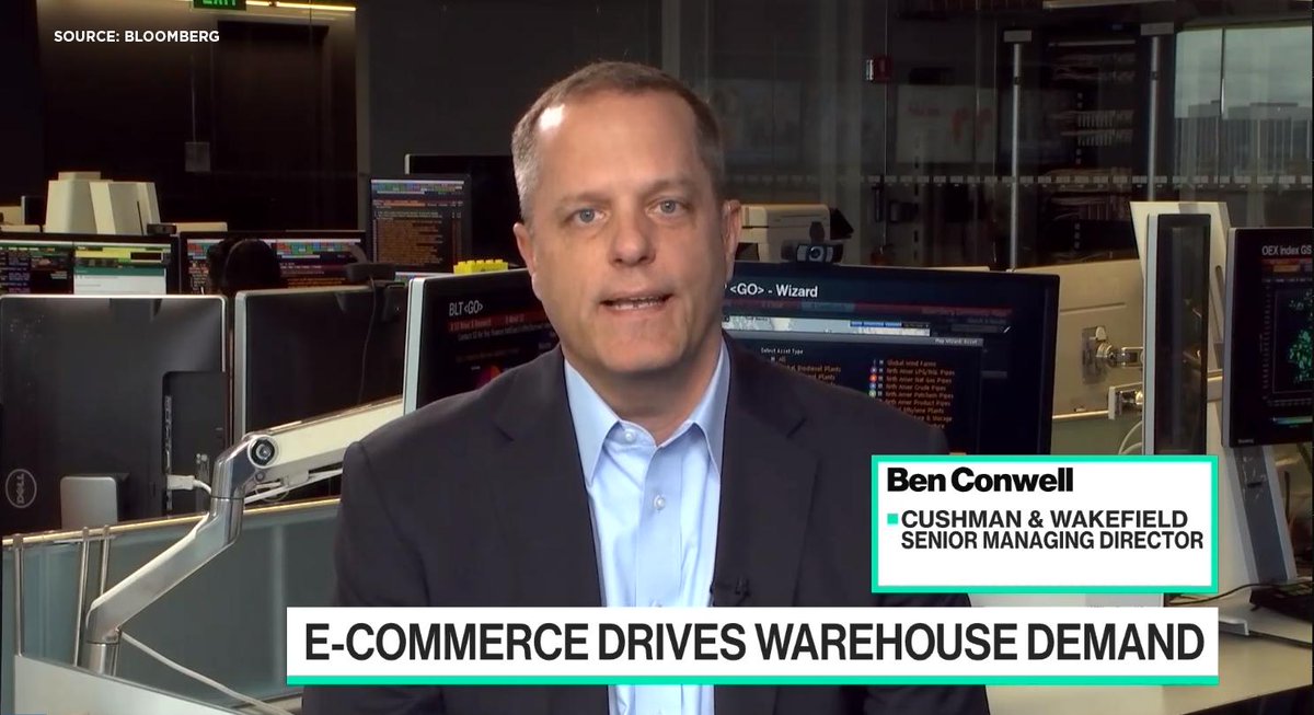 CushWakeINDSTRL's tweet photo. Yesterday, C&amp;W's #eCommerce expert, Ben Conwell, appeared on @BloombergTV  to discuss how eCommerce drives warehouse demand. Ben's segment starts at the 17:40 mark. Click to Watch ->> https://t.co/h5YuV2Y1Dl @CushWakeUS @CushWakeRETAIL @eComConwell #industrial #CRE #warehouse https://t.co/GvXPItvWVS