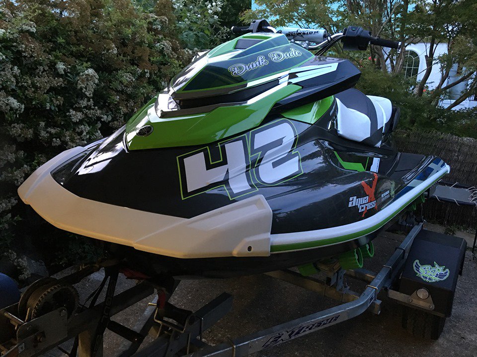 DunkDude42's tweet photo. Lets go racing! #42 all set for @P1AquaX #ColwynBay this weekend #RaceNumbers arrived this morning thanks #SkiPimp @srobbie #TartanPaint https://t.co/ZbbmHQ0lYN