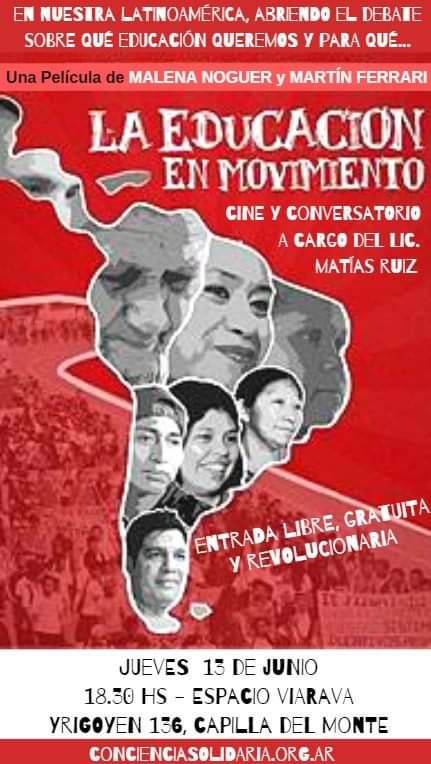 ConSol_ONG's tweet image. ¡2do #CicloDefenderLaVida 2019 en #CapillaDelMonte!
¡#LaEducaciónEnMovimiento! Una película de #MalenaNoguer y #MartínFerrari. Organiza #ConcienciaSolidaria ONG.
¡#Cine y #Conversatorio! 

Jueves 13 de Junio, 18.30hs. #EspacioViarava, Yrigoyen 136
 facebook.com/events/3403642…