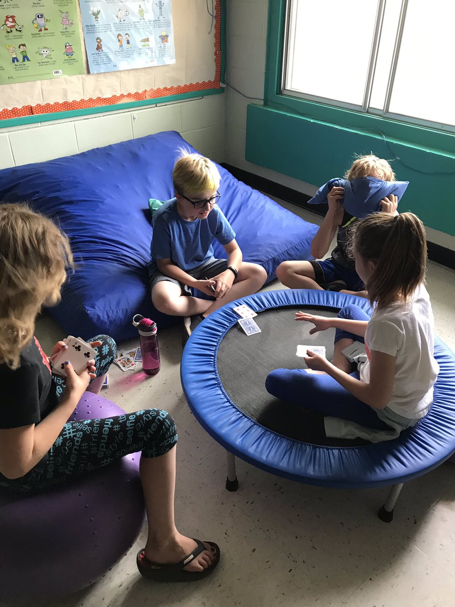 JennaKulyk's tweet photo. As I was helping another student with long Division, I looked over to find these 4 playing multiplication war: tournament style! https://t.co/DGPcPlwha7