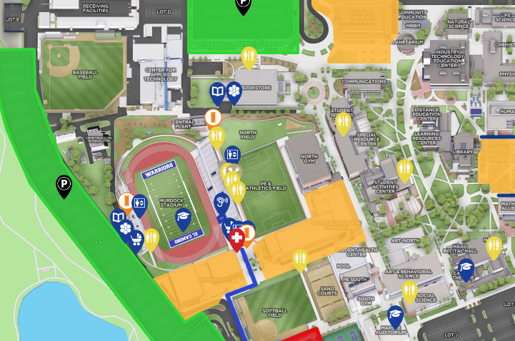 elcaminocollege's tweet photo. 📍 Find your way around campus at commencement tomorrow with the interactive map: https://t.co/KzAXorfMsf! #ECCGrad https://t.co/M78hMGHLHk
