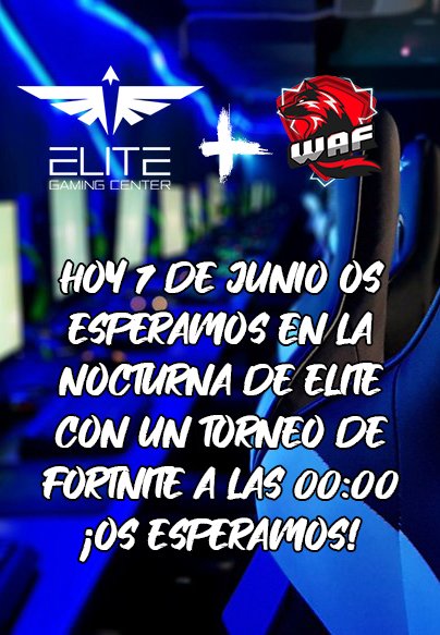 Nos vemos en la nocturna del 07/06 en <a href="/Elite_Bilbao/">Elite Bilbao</a> gracias a <a href="/gamerdebilbao/">Gamers De Bilbao</a>. ¿Queréis participar en nombre de <a href="/firu_esports/">Wafiru Esports</a> en el torneo que se celebrará en el <a href="/SMangaBilbao/">Salón Manga Bilbao</a>? ¡Los ganadores entrarán al club! ¡Venid para alzaros con la victoria!