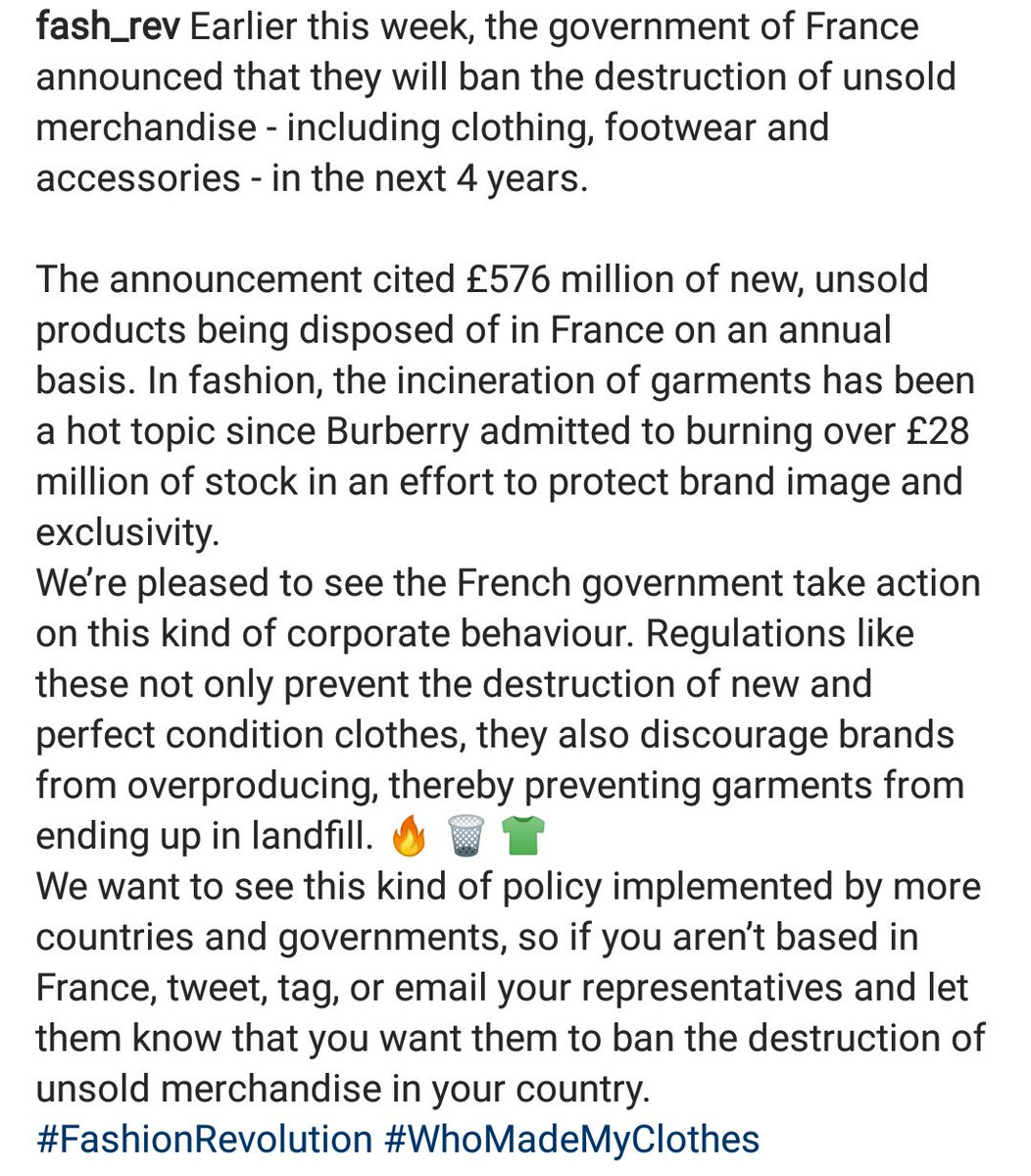 Giorgia T (@giorgiakt) on Twitter photo Amazing news - just wish such policies were implemented faster! #fashionrevolution #sustainability <a href="/Fash_Rev/">Fashion Revolution</a> Amazing news - just wish such policies were implemented faster! #fashionrevolution #sustainability <a href="/Fash_Rev/">Fashion Revolution</a>