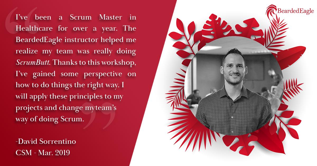 BeardedEagleFam's tweet photo. We're happy to see students like David, thanks for joining and being engaged in our #CSM Workshop!
Avoid #ScrumButt and upgrade your career like David did! Join a class in a city near you: https://t.co/BElz45KhlF
🦅 #Training #Scrum #ScrumMaster #Testimonial #ScrumAlliance https://t.co/pZVaq7STGu