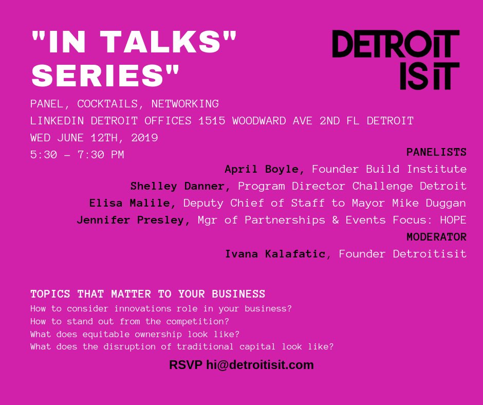 Detroitisit's tweet image. Join us next Wednesday at the brand new @LinkedIn offices in Downtown #Detroit as we discuss aspects of small business development! #detroitworks #IntegrativeDesign