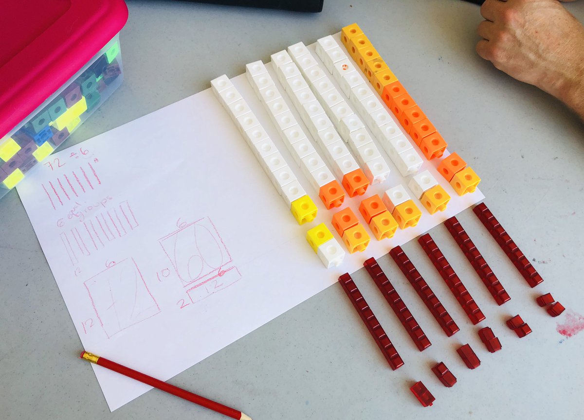 GoslinK123's tweet photo. Using concrete materials is essential to develop an understanding of #division. It is a skill to know how to divide with #basetens. We will learn skills of the tool AND practice applying them through exposure to problem solving. #concretenessfading #ldsb #mtbos #iteachmath https://t.co/9mHZ2G1Iso