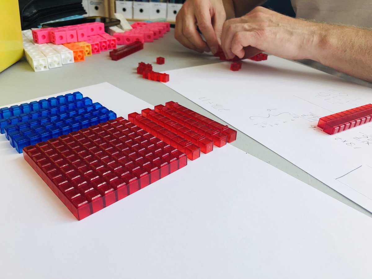 GoslinK123's tweet photo. Using concrete materials is essential to develop an understanding of #division. It is a skill to know how to divide with #basetens. We will learn skills of the tool AND practice applying them through exposure to problem solving. #concretenessfading #ldsb #mtbos #iteachmath https://t.co/9mHZ2G1Iso