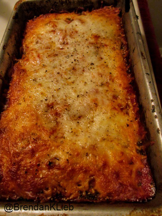 BrendanKLieb's tweet photo. It's vegetable lasagna for dinner this evening. 
This one is filled with roasted tomatoes, spinach, garlic, mozzarella, parmesan and a little bleu cheese, and homemade lasagna noodles. 
Happy Thursday evening. 😊
#cooking #pasta #cheese #dinner #vegetarian https://t.co/YfOZU9JE0I