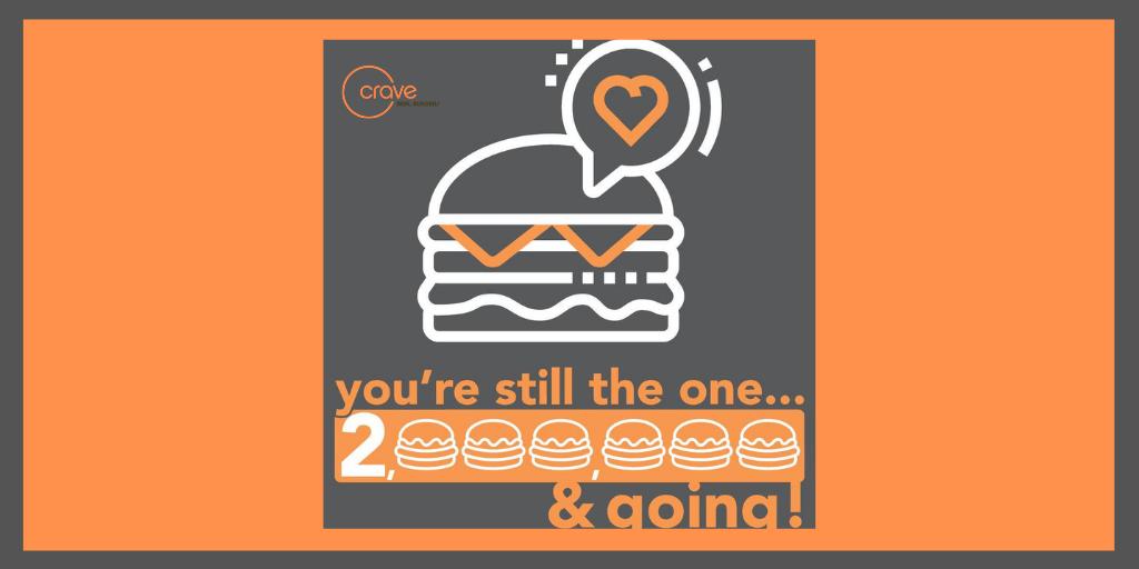 craveburgers's tweet image. We're celebrating 2 million burgers sold and we want to celebrate with you! Come in this Friday, June 7th, and enjoy 20% off your order in honor of our 2 millionth burger!
(Dine-in Only, Food Only)
.
.
.
#CraveRealBurgers #2MillionSold #AllLocations #Celebrate