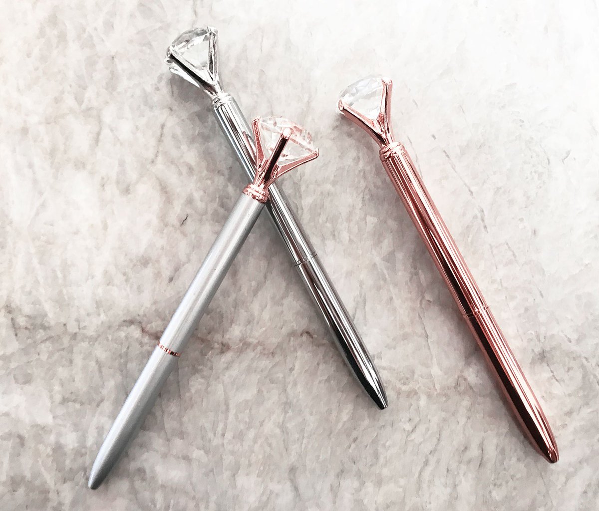 EventBlossom's tweet photo. These diamond pens are sleek &amp; chic; making them a great accessory for any collection. Choose between Rose Gold, Silver, Grey with Rose Gold accents, or all of the above! 💖
https://t.co/49Oqpgw6B1 https://t.co/geHjQl8afR