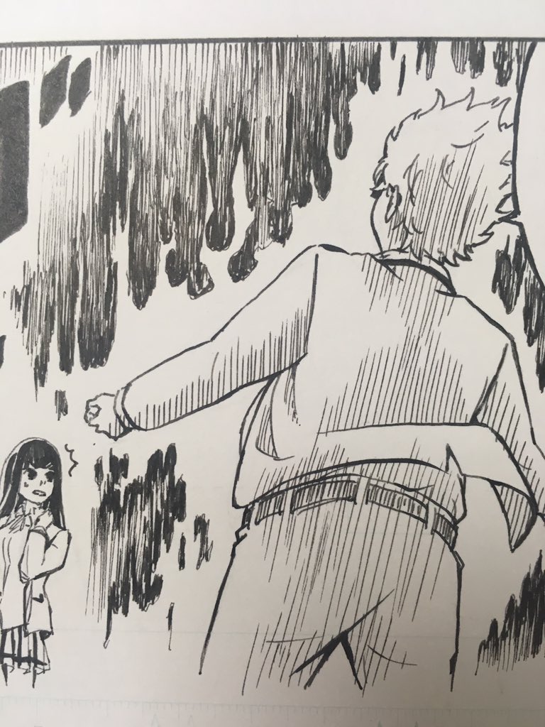 やばいクセで、少年マンガみたいになった・・ラブコメなのに笑笑

あとで、黒で塗りつぶすか決めよう 