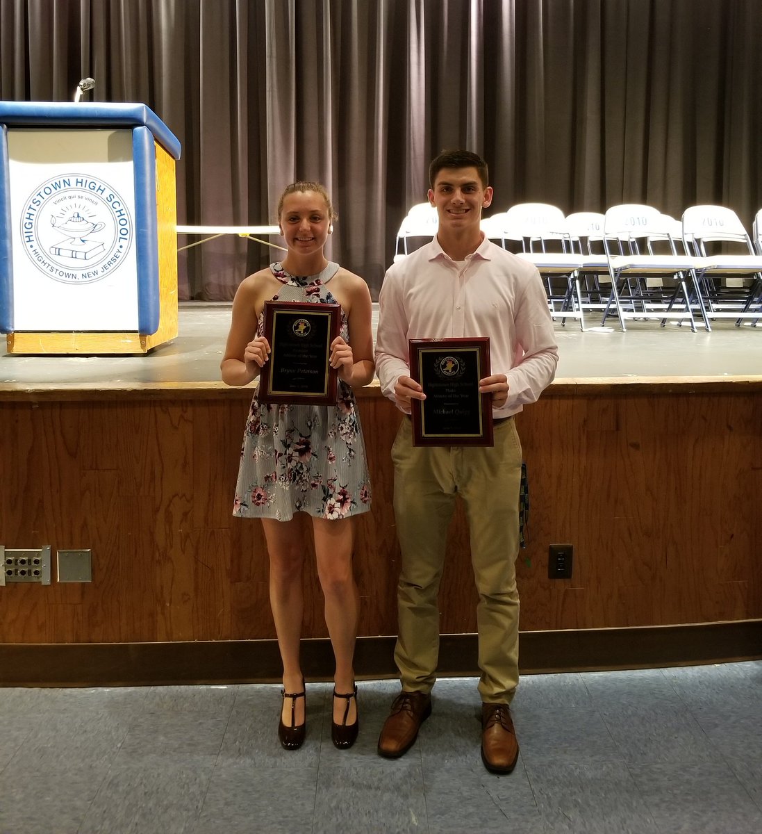 HHSRamsAthletic's tweet photo. Congrats to our Athletes of the Year, Brynn Peterson &amp; Michael Quigg🏅💙!! https://t.co/s54y1IGfq6