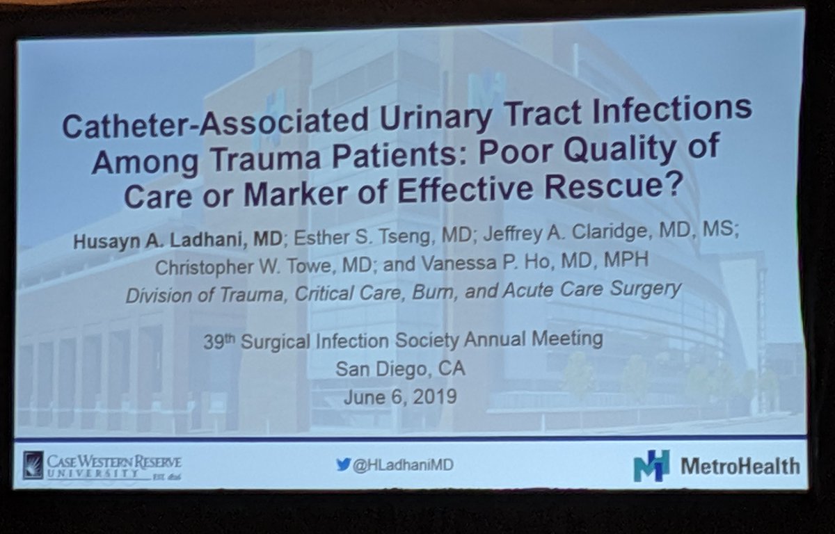 Our resident @HLadhaniMD doing a deep dive on #CAUTI in #ACS_TQIP

@UHSurgery <a href="/metrohealthCLE/">MetroHealth</a> <a href="/ClaridgeJeffrey/">Jeffrey A. Claridge</a> <a href="/esthertsengmd/">Esther S. Tseng, MD FACS</a> <a href="/laurarbrownmd/">Laura R. Brown, MD, PhD</a> @laurakreiner <a href="/johnjcomo/">John J. Como</a>