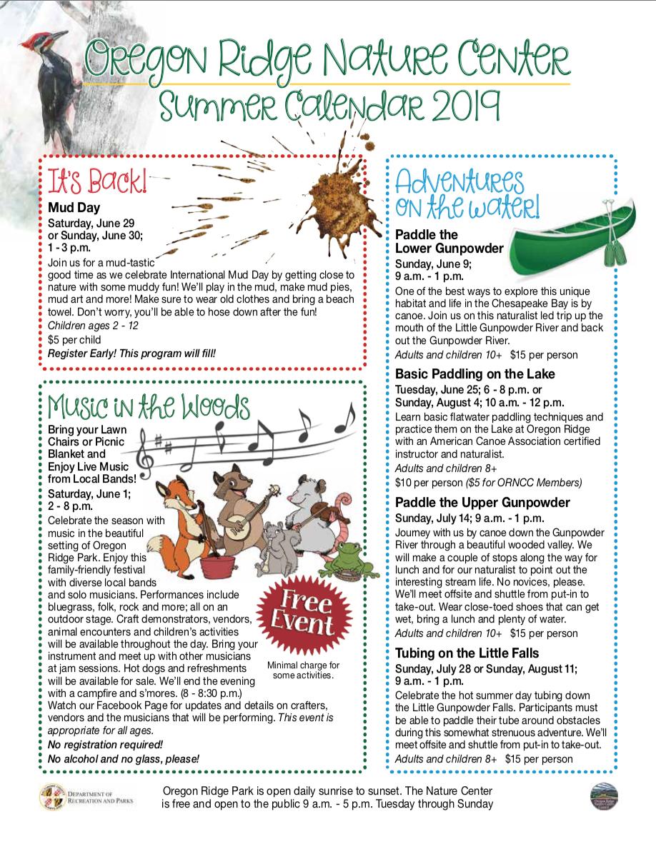 OregonRidge's tweet photo. Oregon Ridge Nature Center Summer Calendar...
Register Now! Many programs will fill!
info@OregonRidgeNatureCenter.org or 410-887-1815
#NaturePrograms #BaltimoreCounty #Cockeysville #HuntValley #Canoeing #Tubing #Campout #Hikes #GetOutside #SummerFun #Bluebirds #Butterflies https://t.co/e1h9WdZ7p5
