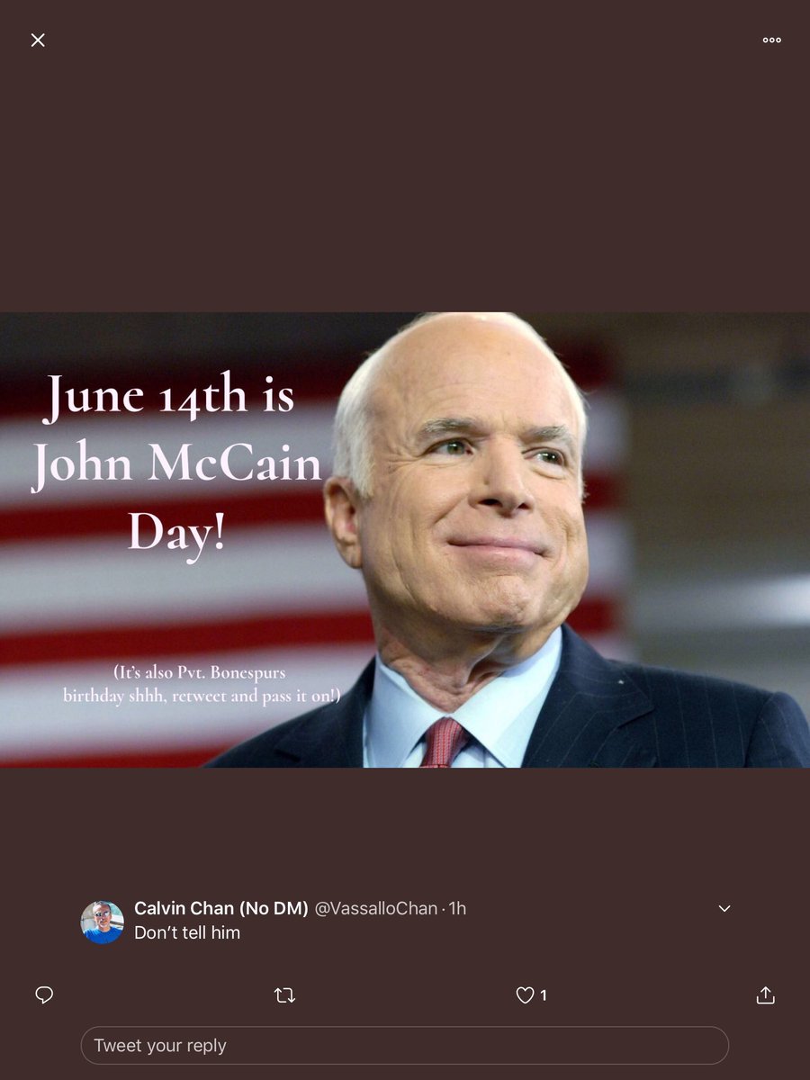 MyDemStuff's tweet photo. #June14isJohnMcCainDay https://t.co/NogbjrY4T7