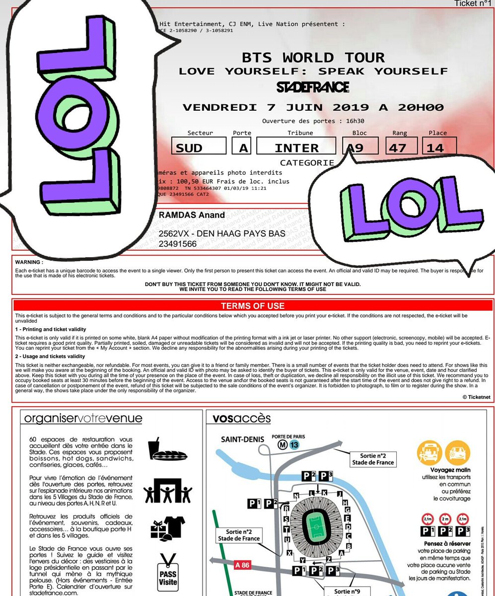 jimfeelss's tweet photo. SELLING BTS TICKET DAY 1 

A9 UNDER FACE VALUE 

€50 https://t.co/ck34l9a8f8