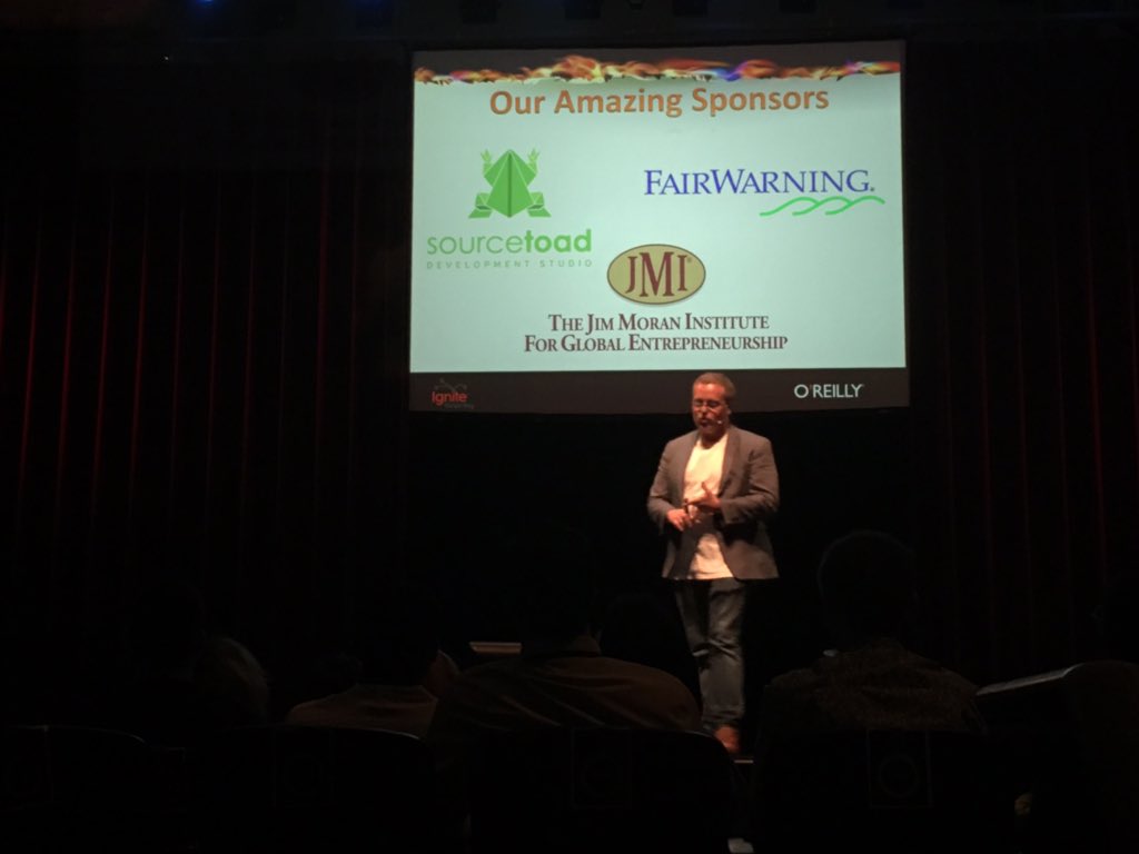 TampaInnovation's tweet photo. Michael Sunderland lighting the fuse! #IgniteTPA @FullStackTalent https://t.co/jMI2KjjMpq