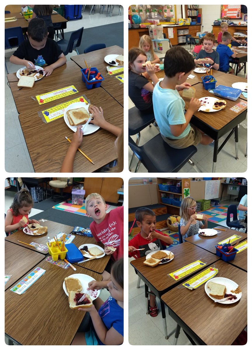 Mackenz51804567's tweet photo. Our class researched how to make peanut butter and jelly sandwiches and then wrote instructions to make them!
#LearnGrowPlayinK #ThrowbackThursday @SouthwestES https://t.co/nRk930yNqe