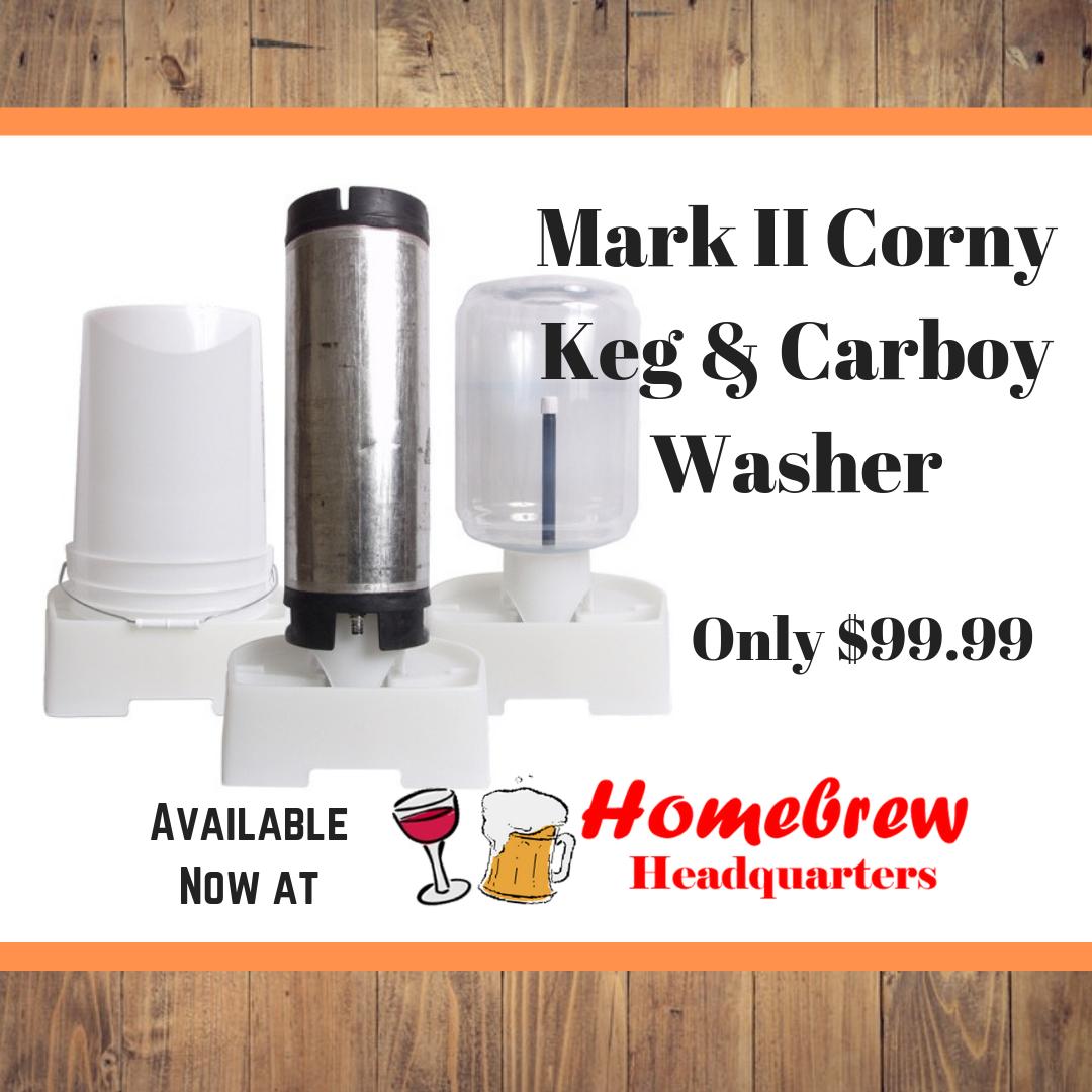 Tired of washing your kegs and carboys the old fashioned way? The Mark II Keg Washer helps to accomplish this task in an easy, efficient, and effective manner. Save Time, Labor, Space and have fun! Now available at Headquarters for only $99.99!
