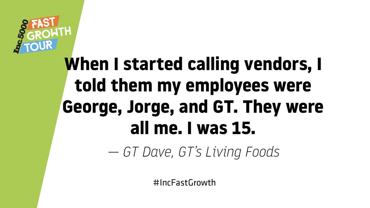 Inc's tweet photo. You gotta do what you gotta do. @GTsKombucha shares how he got started at #IncFastGrowth https://t.co/w17vkNYy9Z